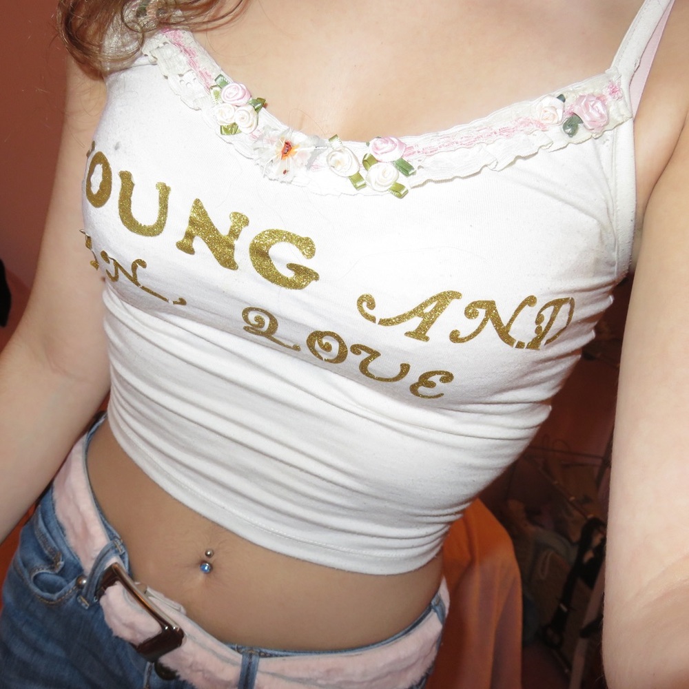 Young and in love crop top